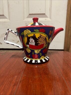Catzilla ceramic teapot by Candace Reiter Designs